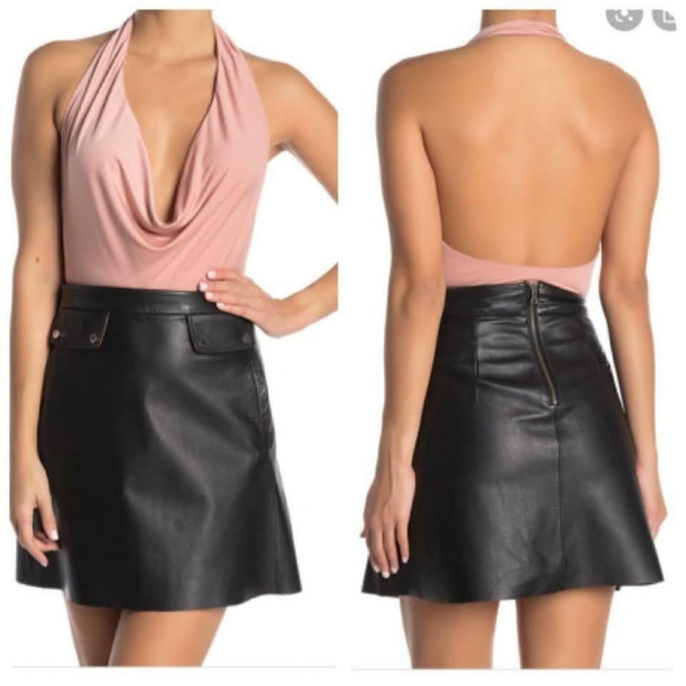Tiger Mist‎ halter scoop cowl neck sexy bodysuit